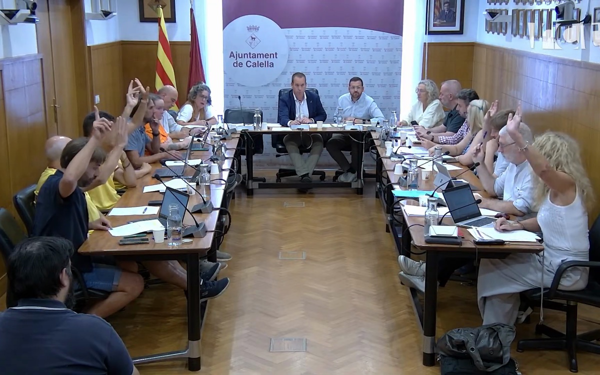 Votación en el pleno del Ayuntamiento de Calella